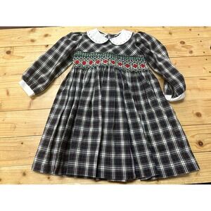Little Diamonds Girls Plaid Smocked Dress Size 2T